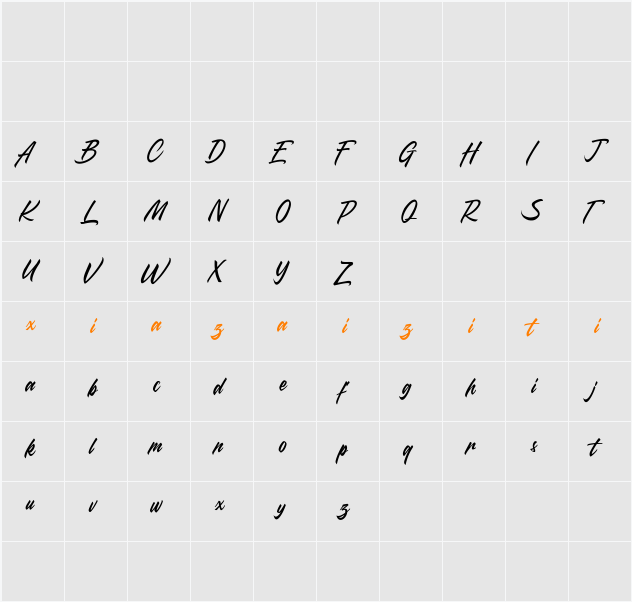 Almighty Demo 字符映射表