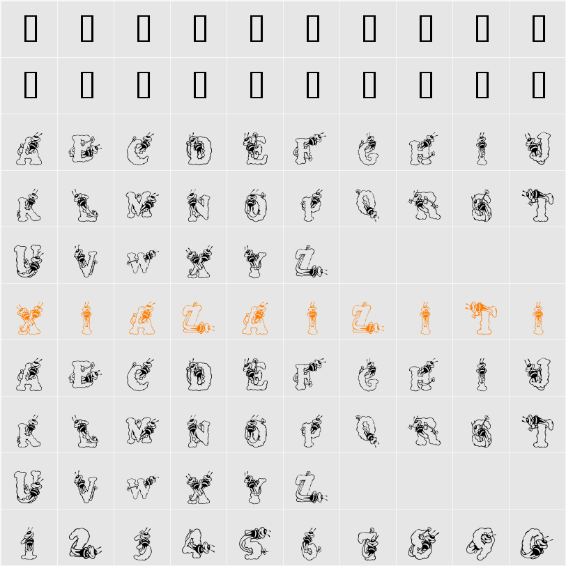 AlphaBizzyBee 字符映射表