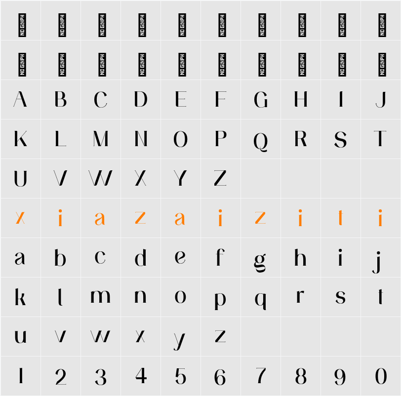 Aluniea Personal Use 字符映射表