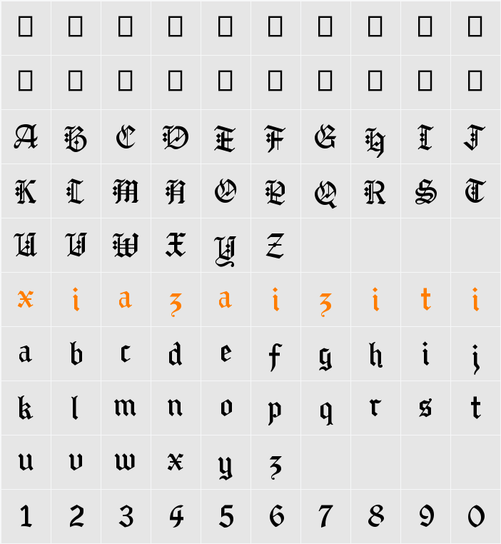 Alice in Wonderland 字符映射表