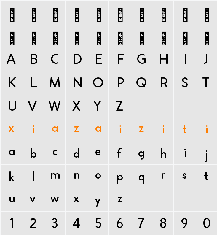 Altona Sans 字符映射表