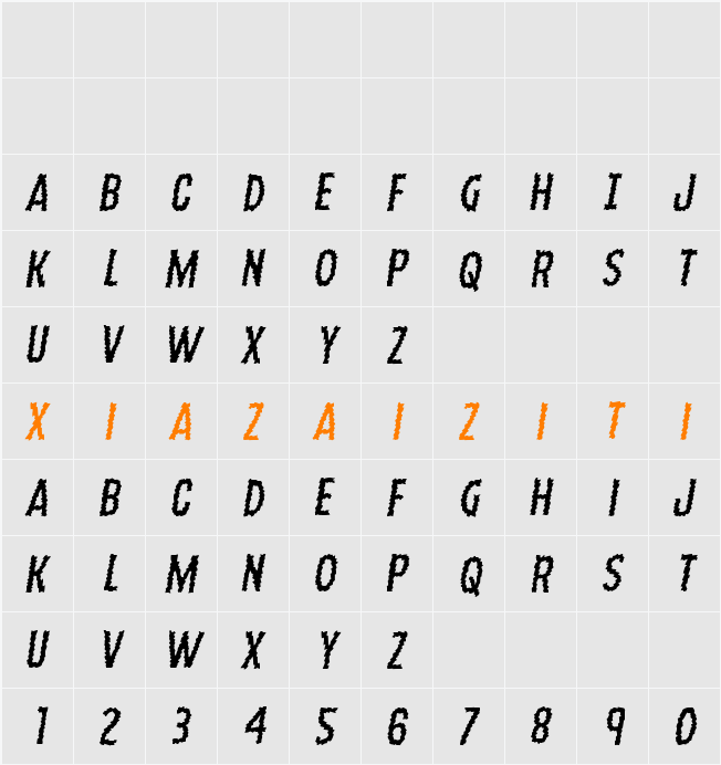 Ampire Semi-Italic 字符映射表