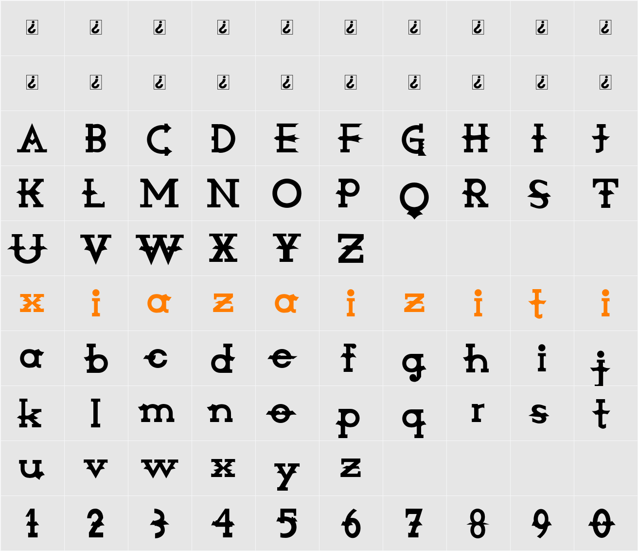 Amorphica 字符映射表