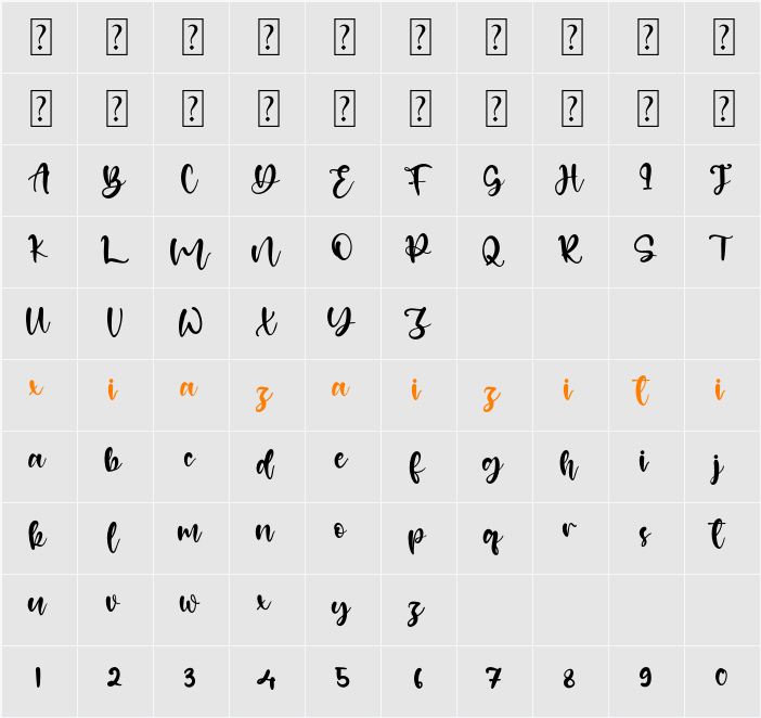 Alexandreas 字符映射表