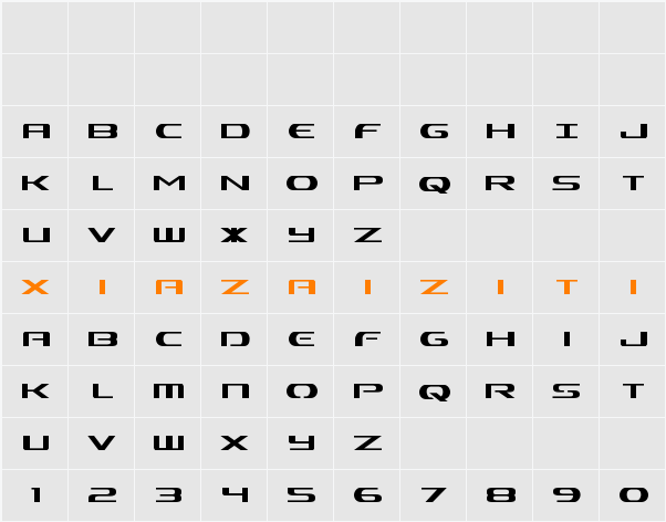 Alpha Men Condensed 字符映射表