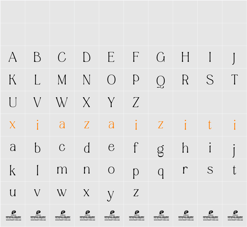 Aesthetic Wonder Light 字符映射表