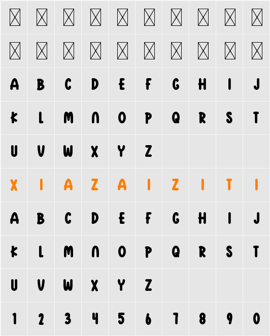 Always Smiling 字符映射表