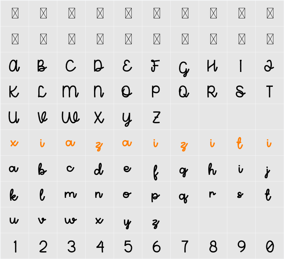Alpukato DEMO 字符映射表
