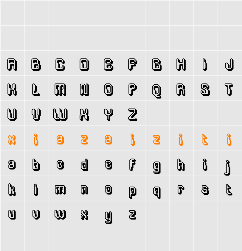 Alverus 3D Demo rudeRight 字符映射表