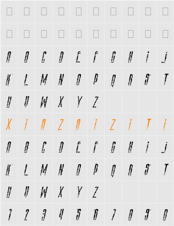 AmazS.T.A.L.K.E.R.Italic 字符映射表
