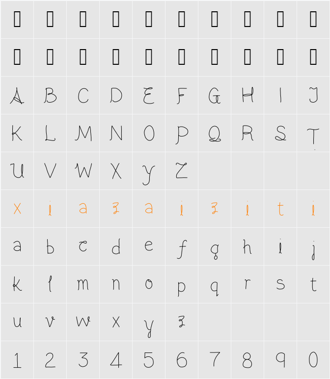 Aloha Luna  字符映射表