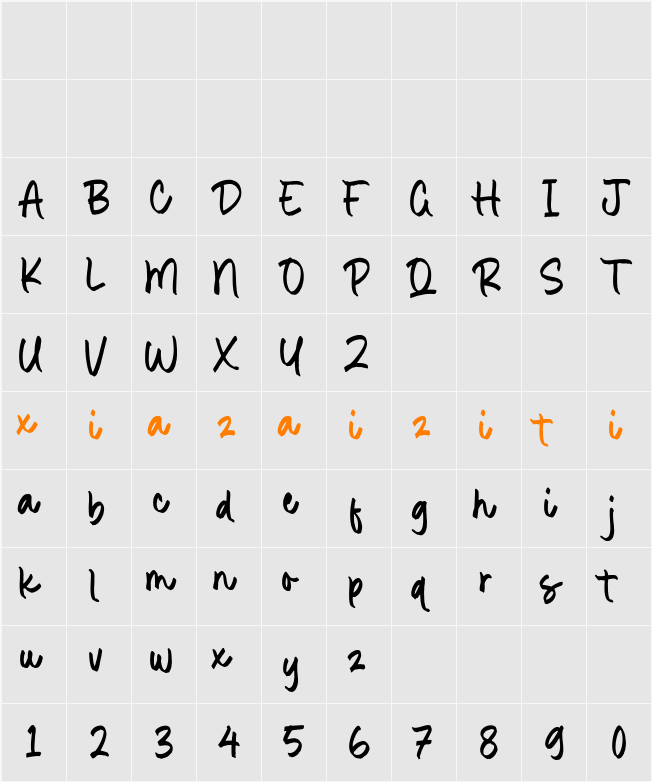 Rolling Bakery 字符映射表