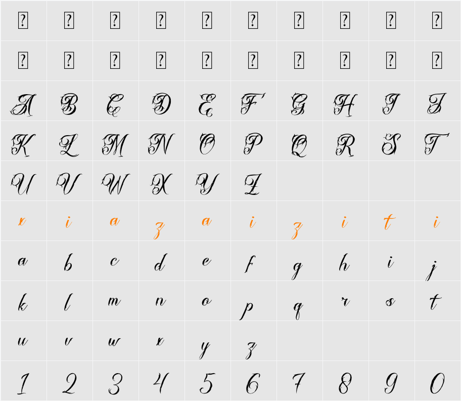 Aledysam Syeltania 字符映射表