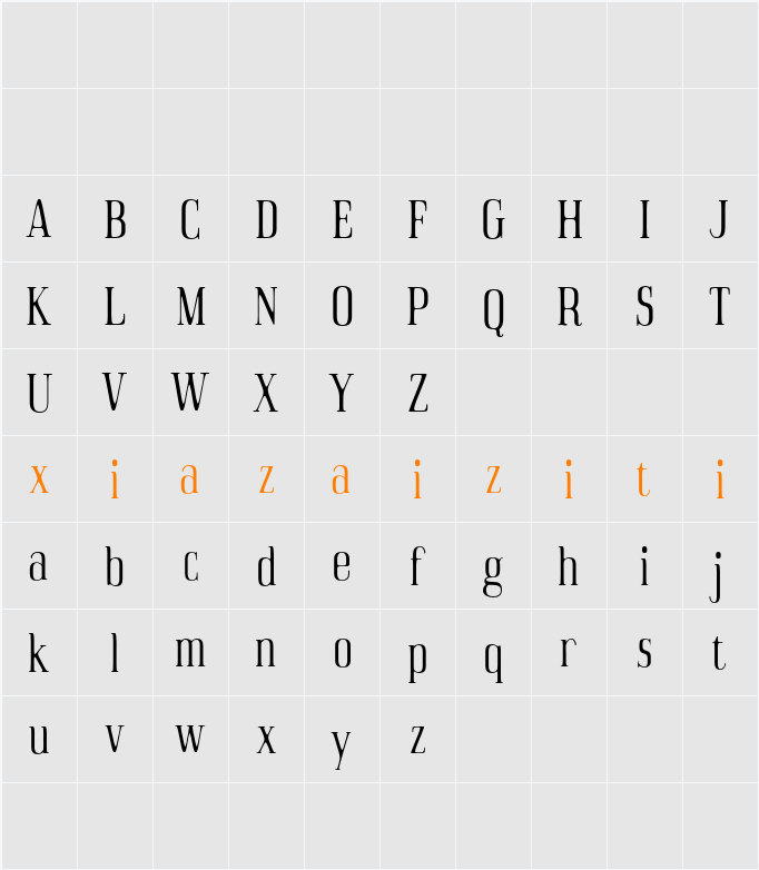 Acelon Vintage Demo Drawn 字符映射表