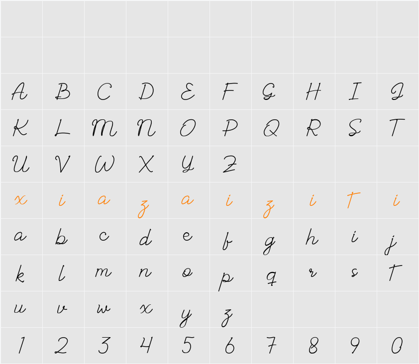 Albelia 字符映射表