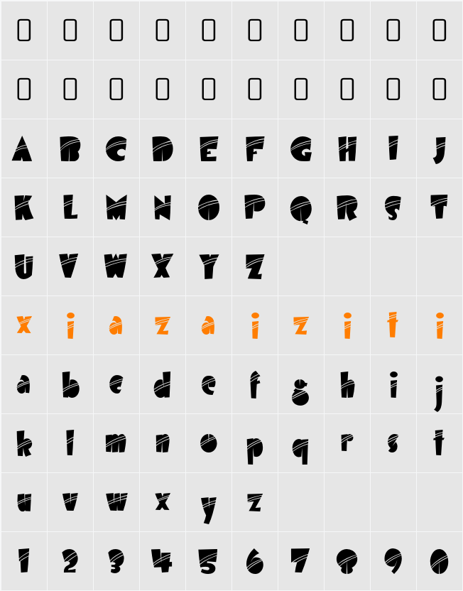 Airmole Stripe 字符映射表