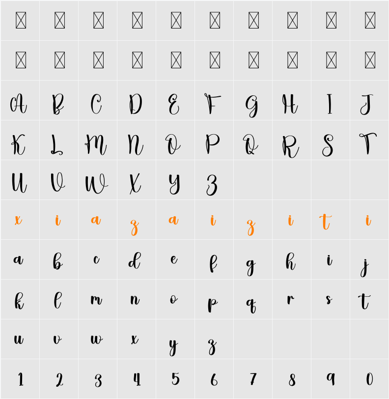 Amellda 字符映射表