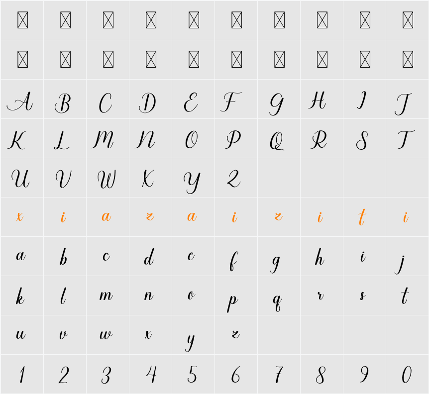 Always Smile 字符映射表