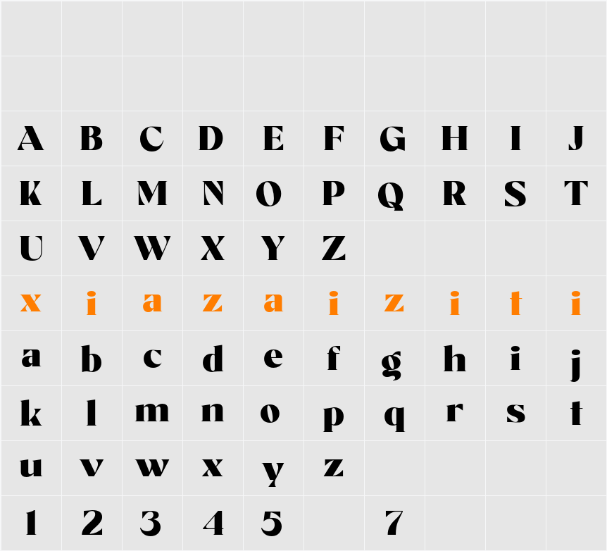 Agetta Display 字符映射表