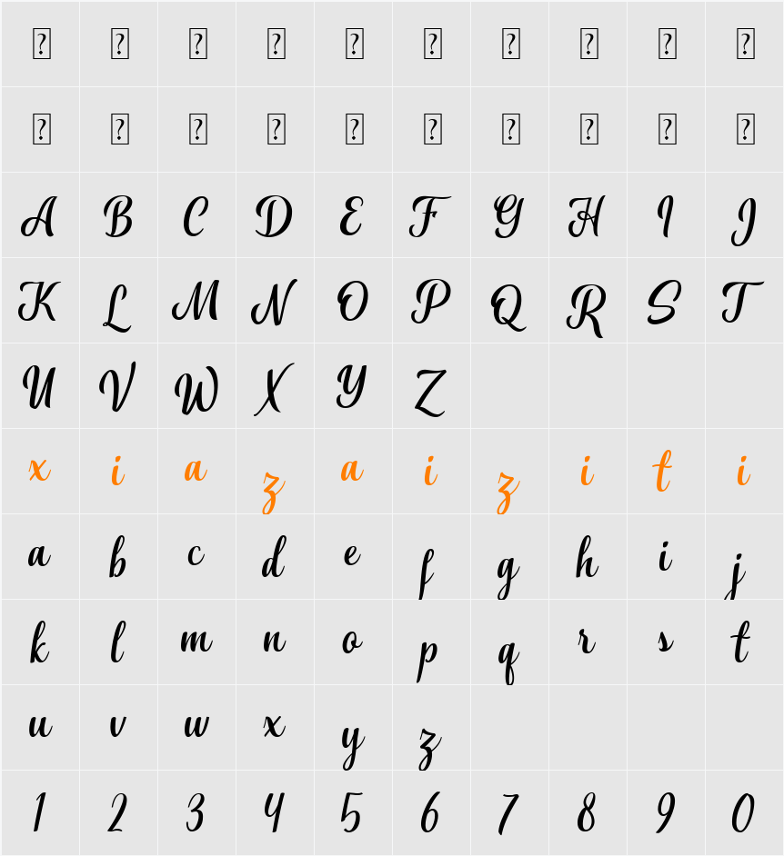 Aliffah 字符映射表