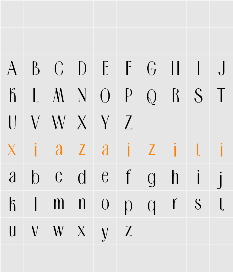 Ansela Demo 字符映射表