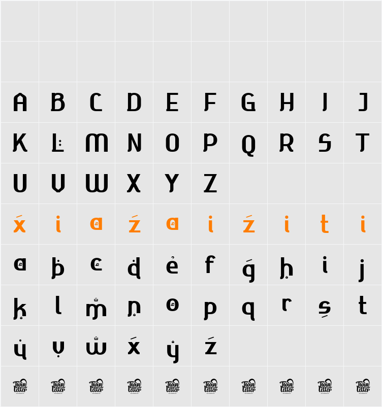 Ahmisya Personal use 字符映射表