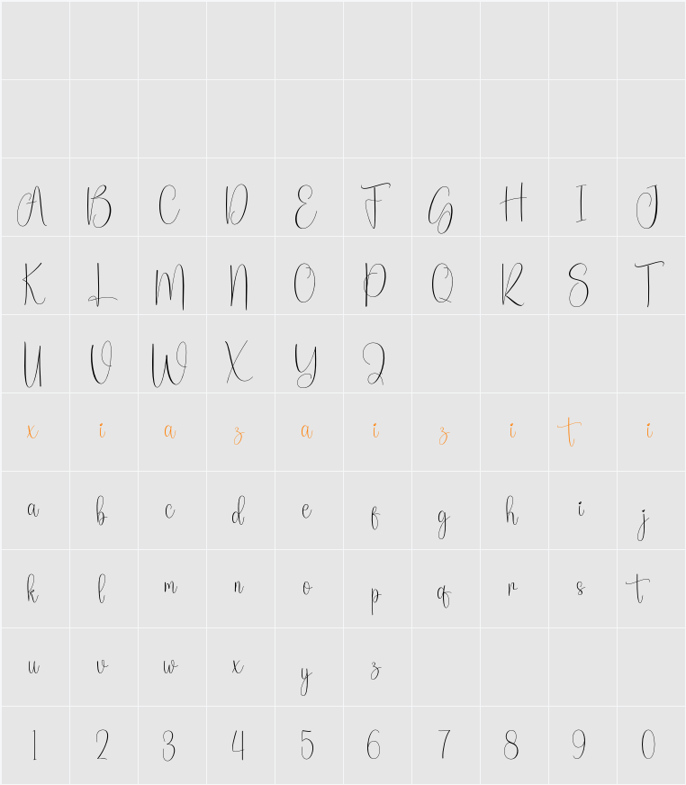 Autosian 字符映射表