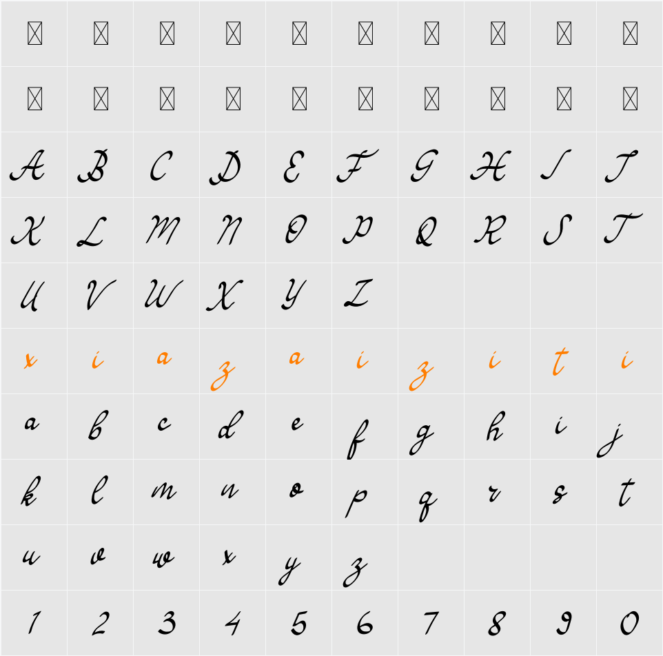 Alvanesa 字符映射表