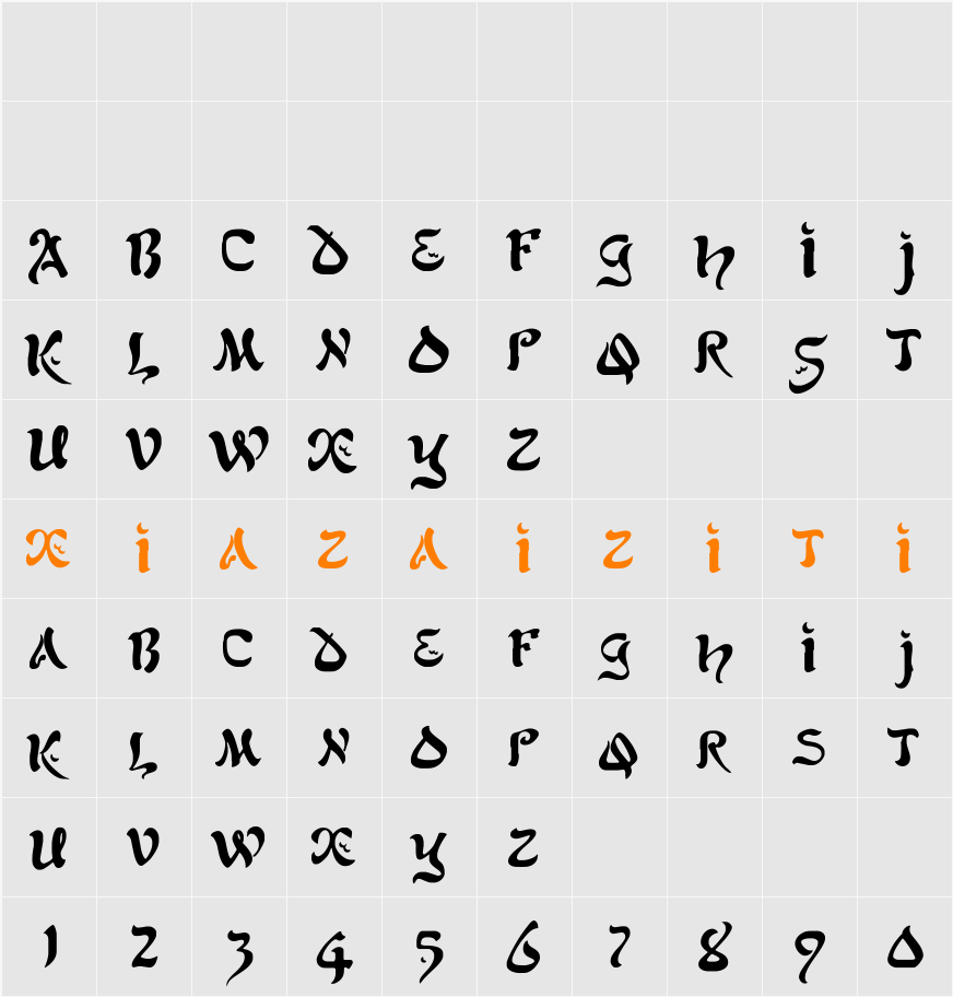 AlfredDrake 字符映射表