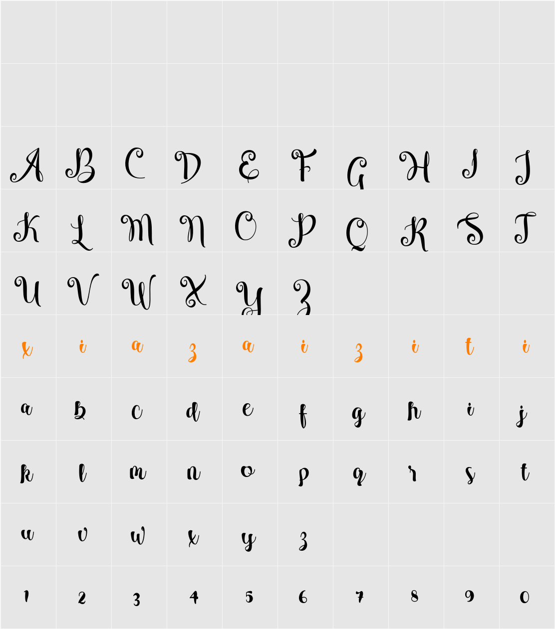 Alista 字符映射表