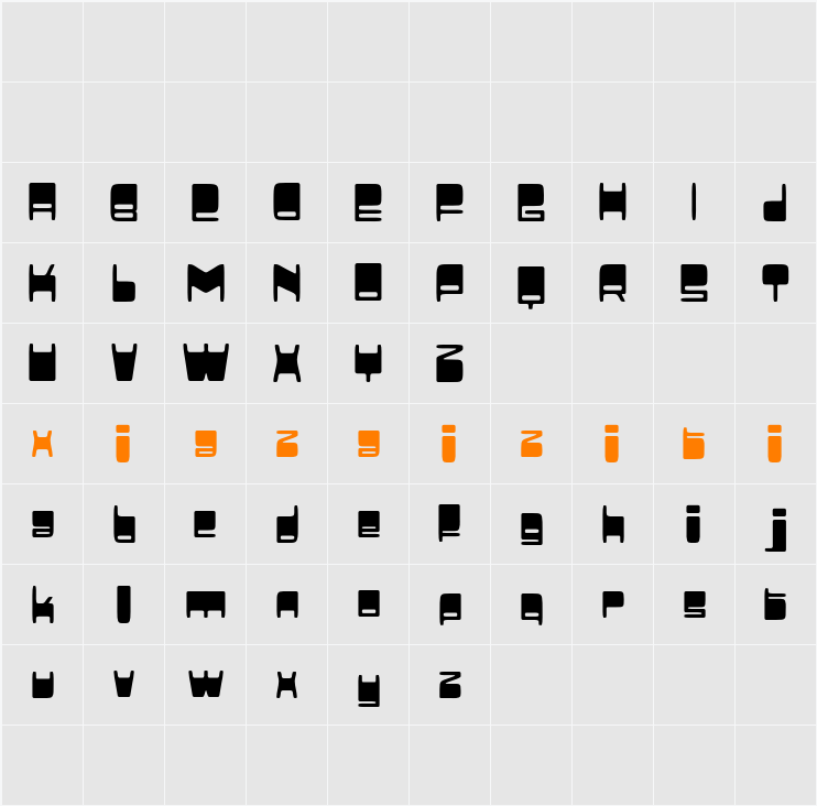 Adfile Vintage Demo Drawn 字符映射表