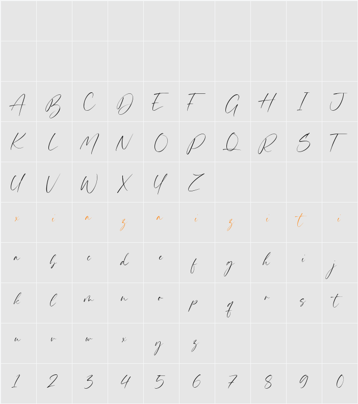 Authentic Harmony 字符映射表