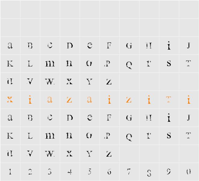 all used up 字符映射表