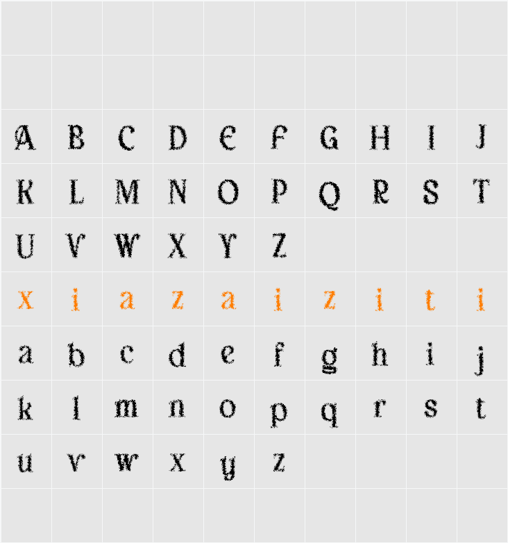 Arbane Unfocus Demo 字符映射表