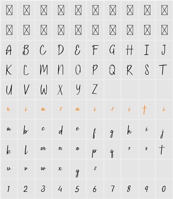 Amsterdam Bridge 字符映射表