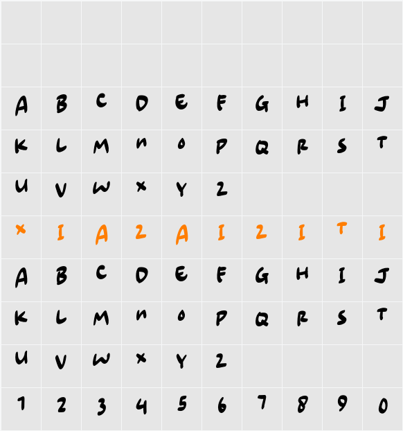 Amazing Swash 字符映射表