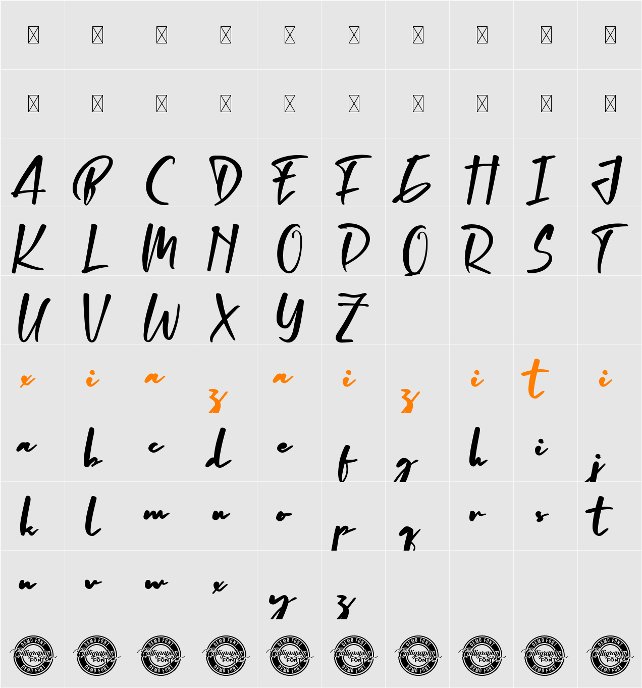 Authentic G Demo 字符映射表