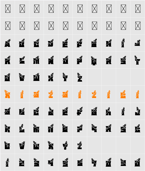 Astral Zenith Six 字符映射表