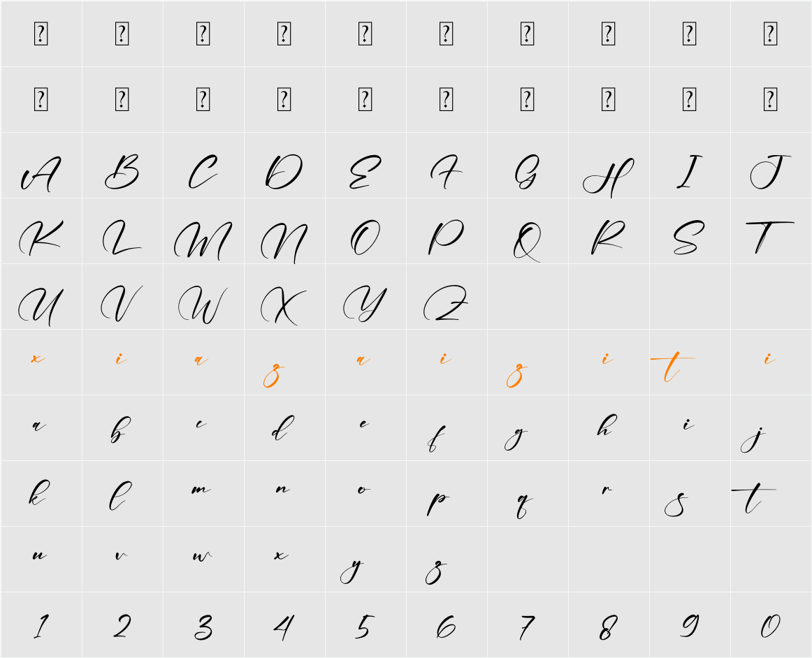 Amstera 字符映射表