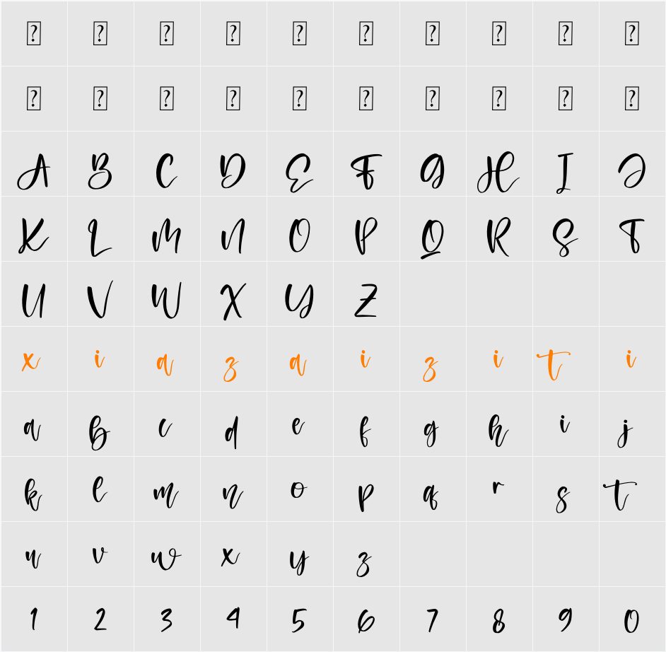 Amigoste 字符映射表