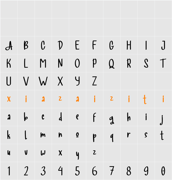 Allista 字符映射表