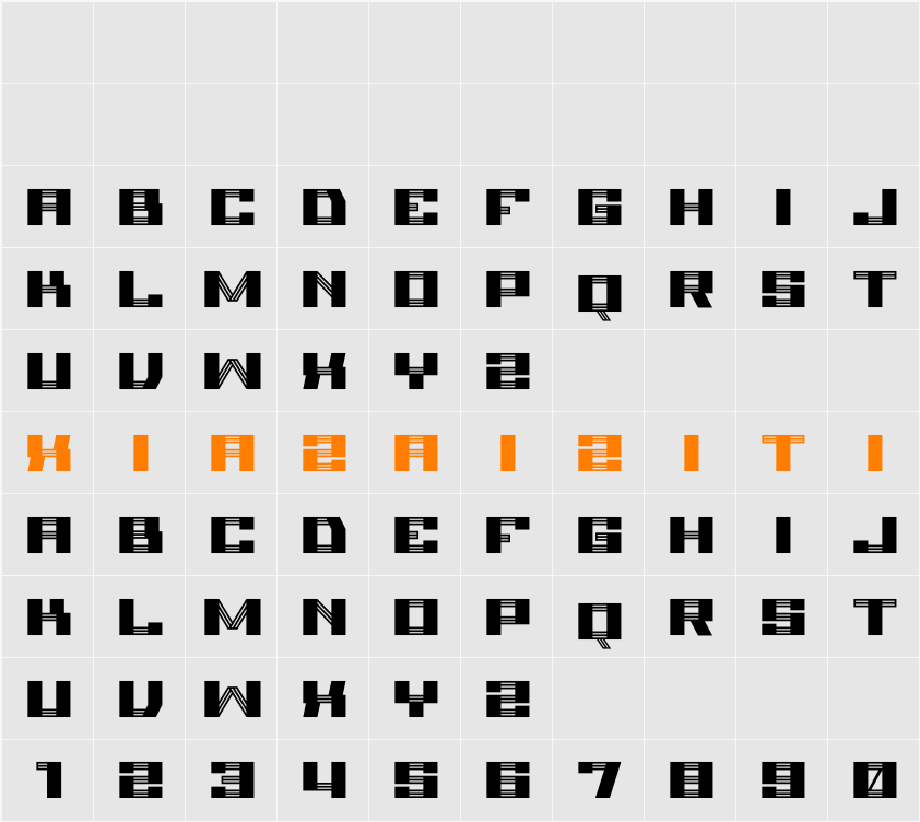American Ladder 字符映射表