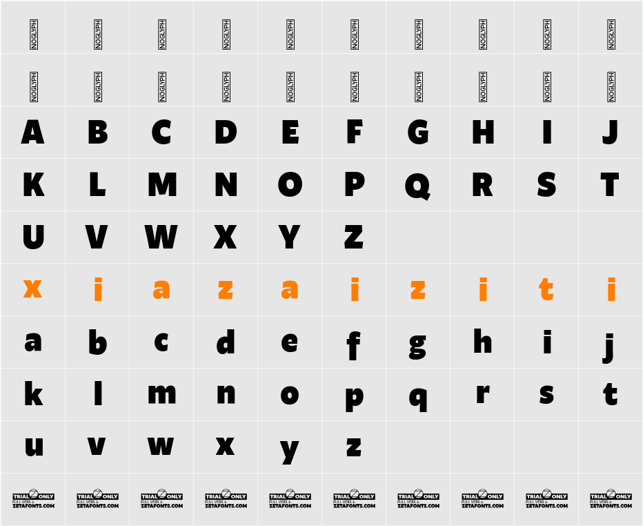 Ambra Sans Text Trial Black 字符映射表