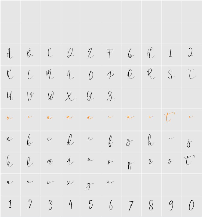 Amatira 字符映射表