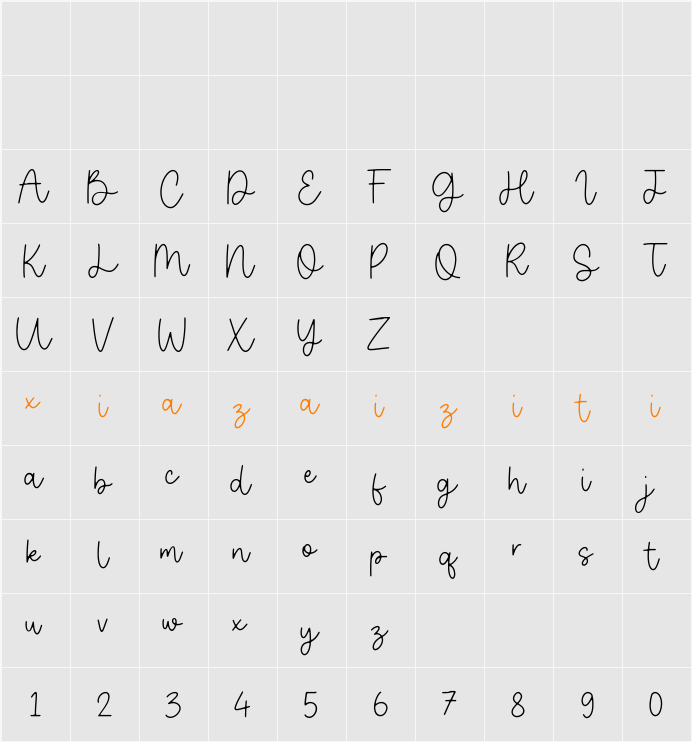 Amberstone 字符映射表