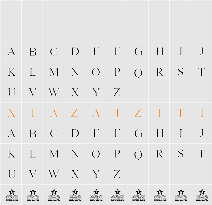 METROPOLIS PERSONAL USE 字符映射表