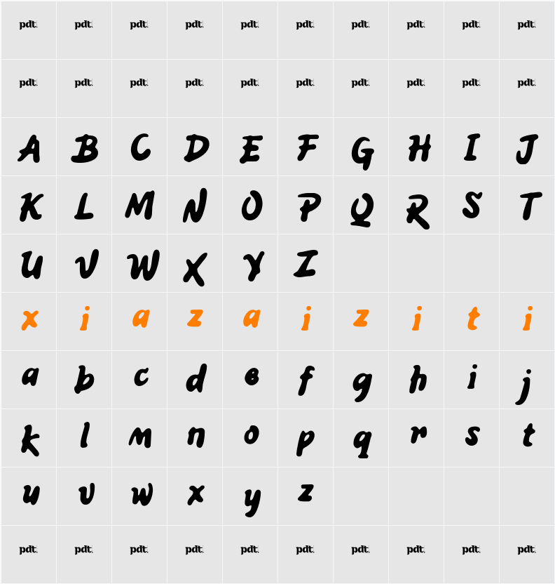 AQREN Personal Blur 字符映射表