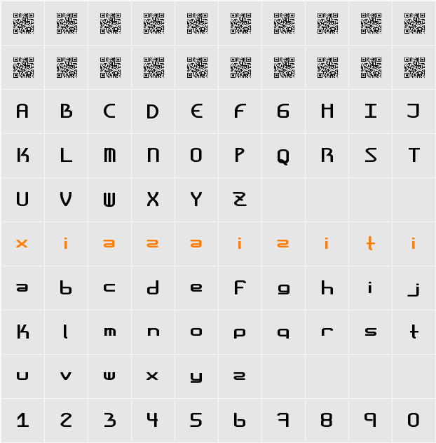 AmplitudesBoldShort 字符映射表