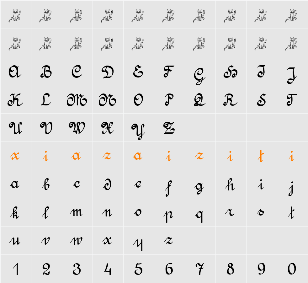 Amptmann Script 字符映射表