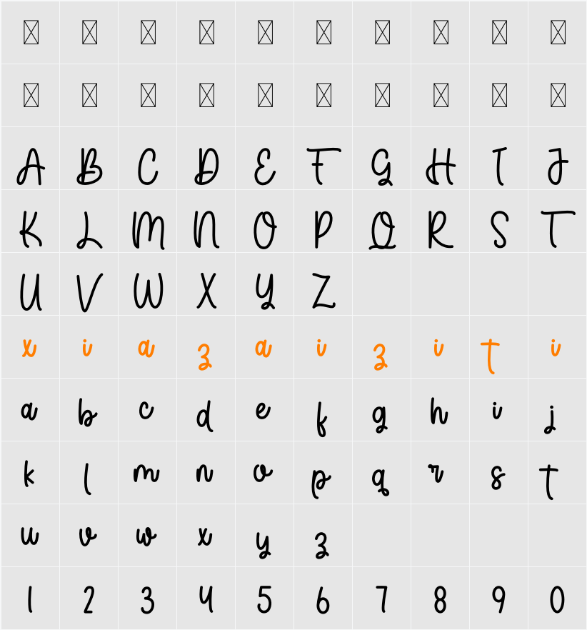 Always Monoline 字符映射表